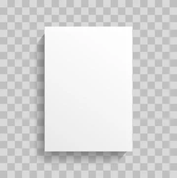 Empty paper template. Realistic A4 mockup on transparent background with shad Stock Illustration