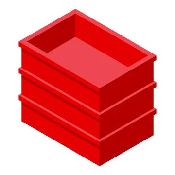 Empty paper tray icon isometric vector. Box data unit 库存插图