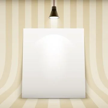 Empty paper at the wall Illustrazione stock