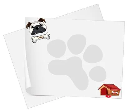 Empty papers with a dog Stock Illustration