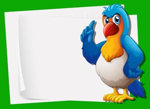 Empty papers with a parrot Illustrazione stock