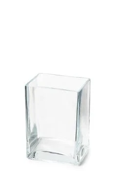 Empty Parallelepipedic Crystal Vase An empty Parallelepipedic transparent ... Stock Photos