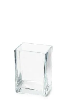 Empty Parallelepipedic Crystal Vase Stock Photos