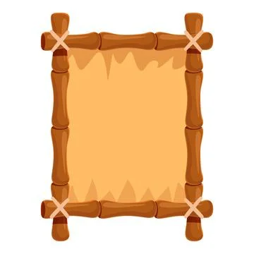 Empty parchment or canvas hanging on a bamboo frame with copy space Stock Illustration
