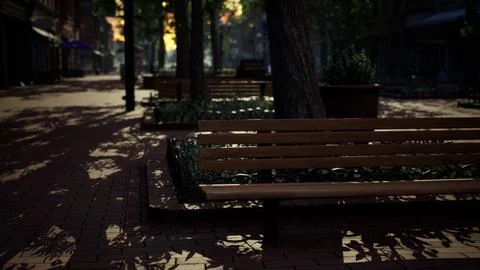 Empty park after park is closed due to Coronavirus Covid-19 pandemic outbreak Ilustração Stock