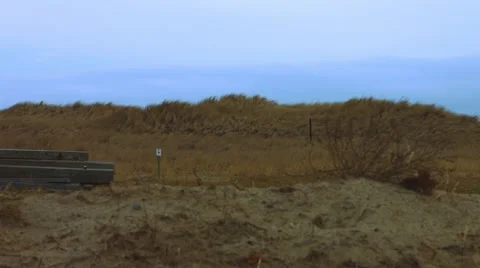Empty Park at the Beach During The Winter Video stock 45371659