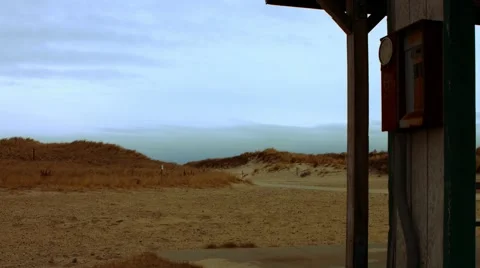 Empty Park at the Beach During The Winter Video stock 45372133