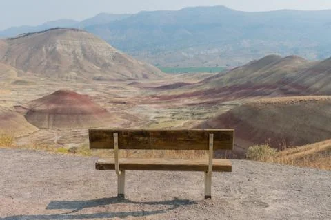 Empty Park Bench in Painted Hills Photos