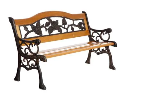 Empty park bench Stock Photos