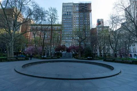 Empty Park During Covid-19 Pandemic New York City Stock Photos