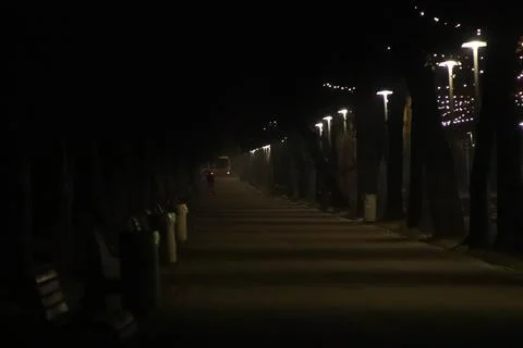 Empty park during night time Stock Photos