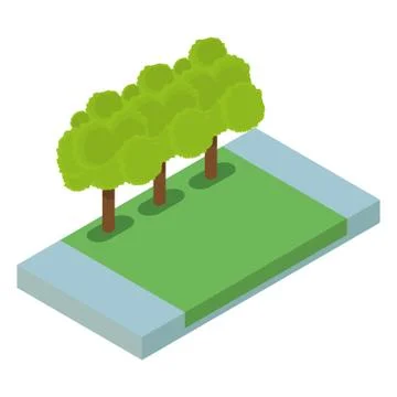 Empty park isolated Illustrazione stock