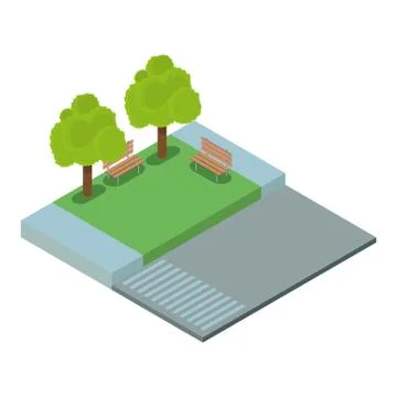 Empty park isometric Illustrazione stock