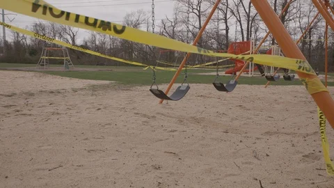 Empty Park Swing Set Stock Footage 127839443