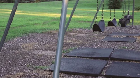Empty Park Swing Swinging On Its Own B3 動画素材 72713331