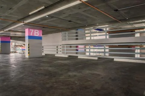 Empty parking garage on the building Stock Photos