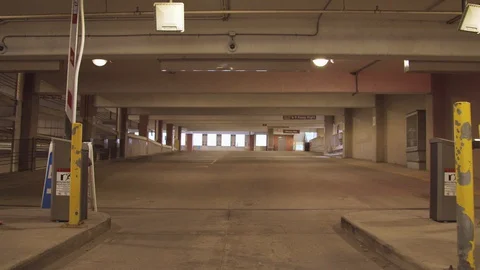 Empty parking garage, covid-19 lockdown, quarantine, 4K60p Stock Footage 128733650