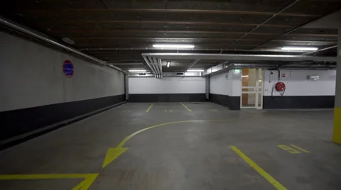 Empty Parking Garage Dolly Stock Footage 67383392