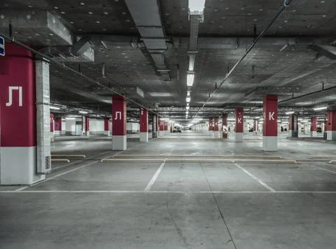 Empty parking garage Stock Photos