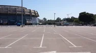 Empty Parking Lot Near Closed Stadium In Tel Aviv Coronavirus Lockdown Stock Footage