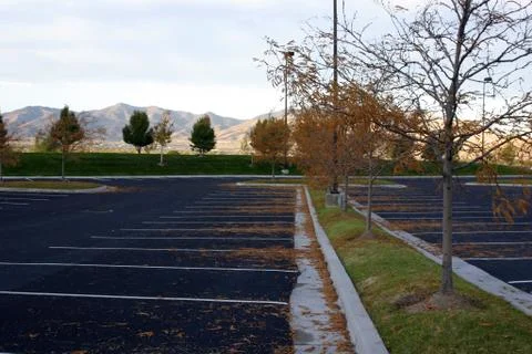 Empty parking lot Stock Photos