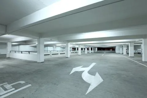 Empty parking lot Stock Photos