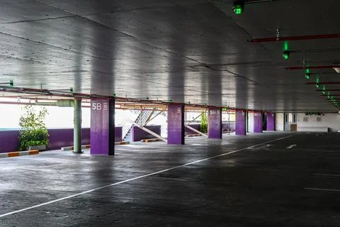 Empty parking lot Stock Photos