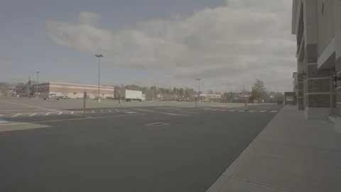 Empty Parking Lot at Retailer Stock Footage 127932218