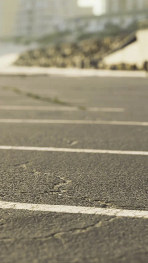 Empty parking lot at sunset reveals a beautiful tranquil scene Stock-Footage 334257168