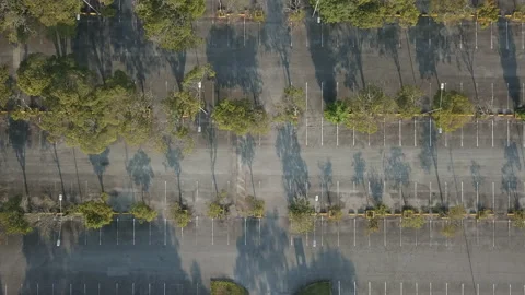 Empty parking lot with trees Vídeo Stock 133522082