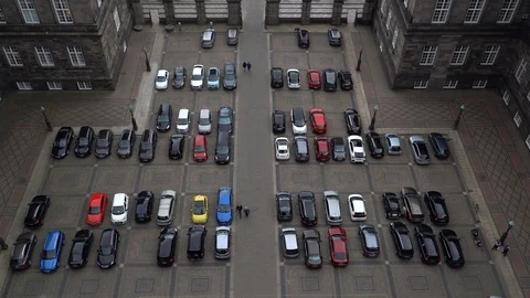 Empty parking lots, aerial view Stock Footage 121854229