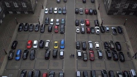 Empty parking lots, aerial view Stock Footage 121854269