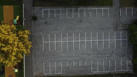 Empty parking lots, aerial view Stock Footage 160853176