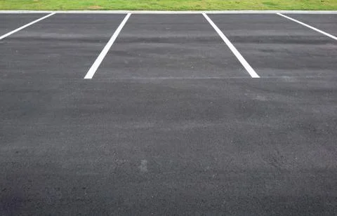 Empty parking with white marking line Stock Photos