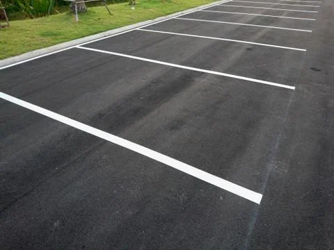 Empty parking with white marking line Foto stock