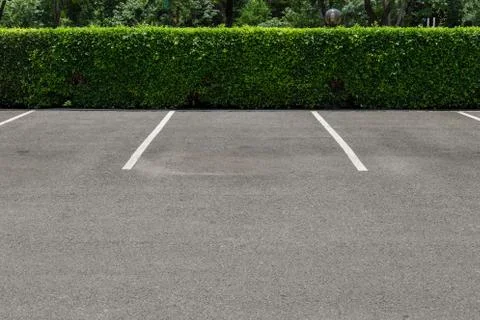 Empty parking with white marking line Stock Photos