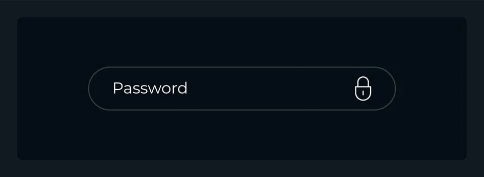 Empty password field UI element template Stock Illustration