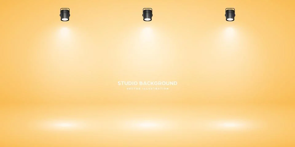 Empty pastel beige studio abstract background with spotlight effect. Product Stock Illustration