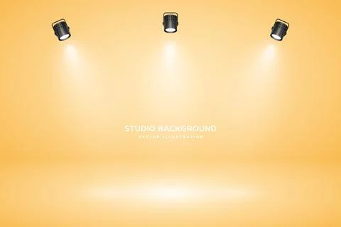Empty pastel beige studio abstract background with spotlight effect. Product Stock Illustration