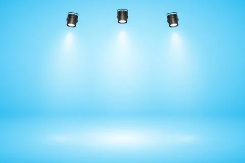 Empty pastel blue studio abstract background with spotlight effect. Product Stock Illustration