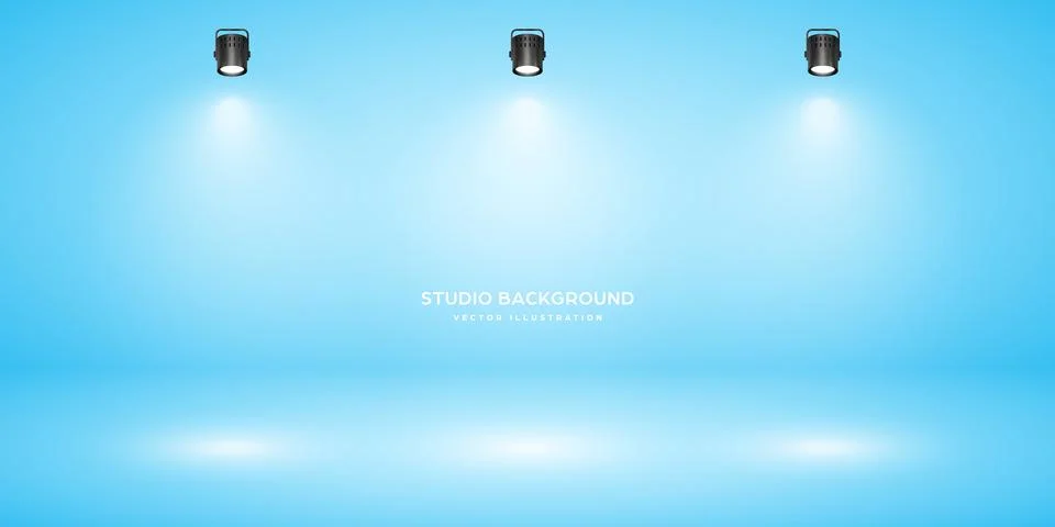 Empty pastel blue studio abstract background with spotlight effect. Product Stock Illustration