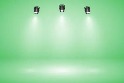 Empty pastel green studio abstract background with spotlight effect. Product Stock Illustration