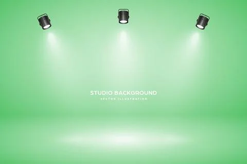 Empty pastel green studio abstract background with spotlight effect. Product Stock Illustration