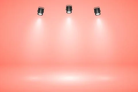 Empty pastel peach studio abstract background with spotlight effect. Product Stock Illustration