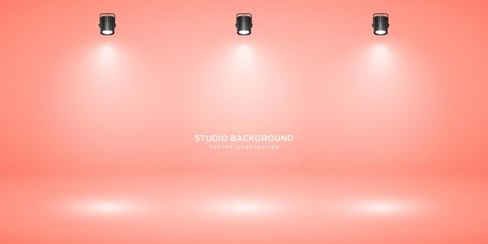 Empty pastel peach studio abstract background with spotlight effect. Product Stock Illustration