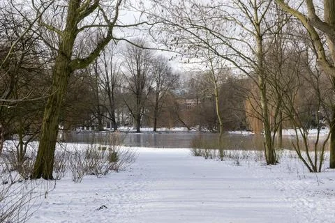 Empty Path At The Oosterpark Park At Amsterdam The Netherlands 10-2-2021 Stock Photos