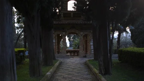 Empty path in the park Stock Footage 89972033