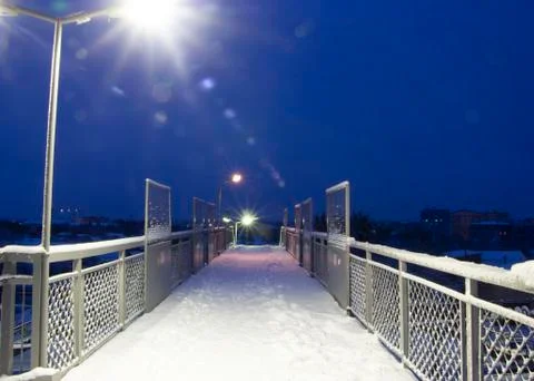 Empty pathway on the overpass bridge under the sky train railway track at win Stock Photos