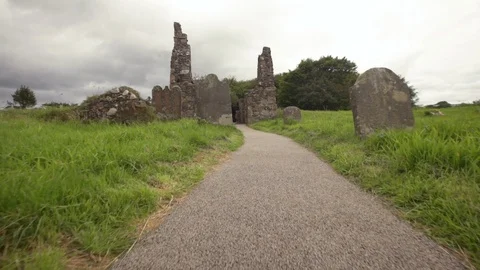 Empty pathway through countryside Stock Footage 108733527
