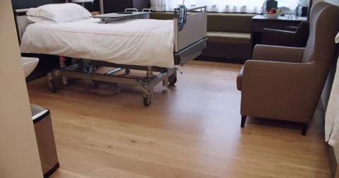 Empty Patient Room In Modern Hospital Stock Footage